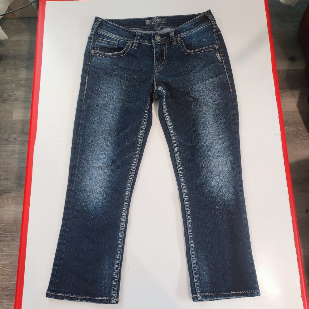Silver Jeans Aiko Kick Flare black wash blue women's size W27